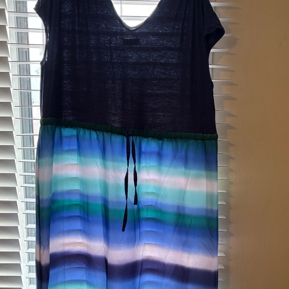 Pure Energy Navy and Teal Maxi Dress